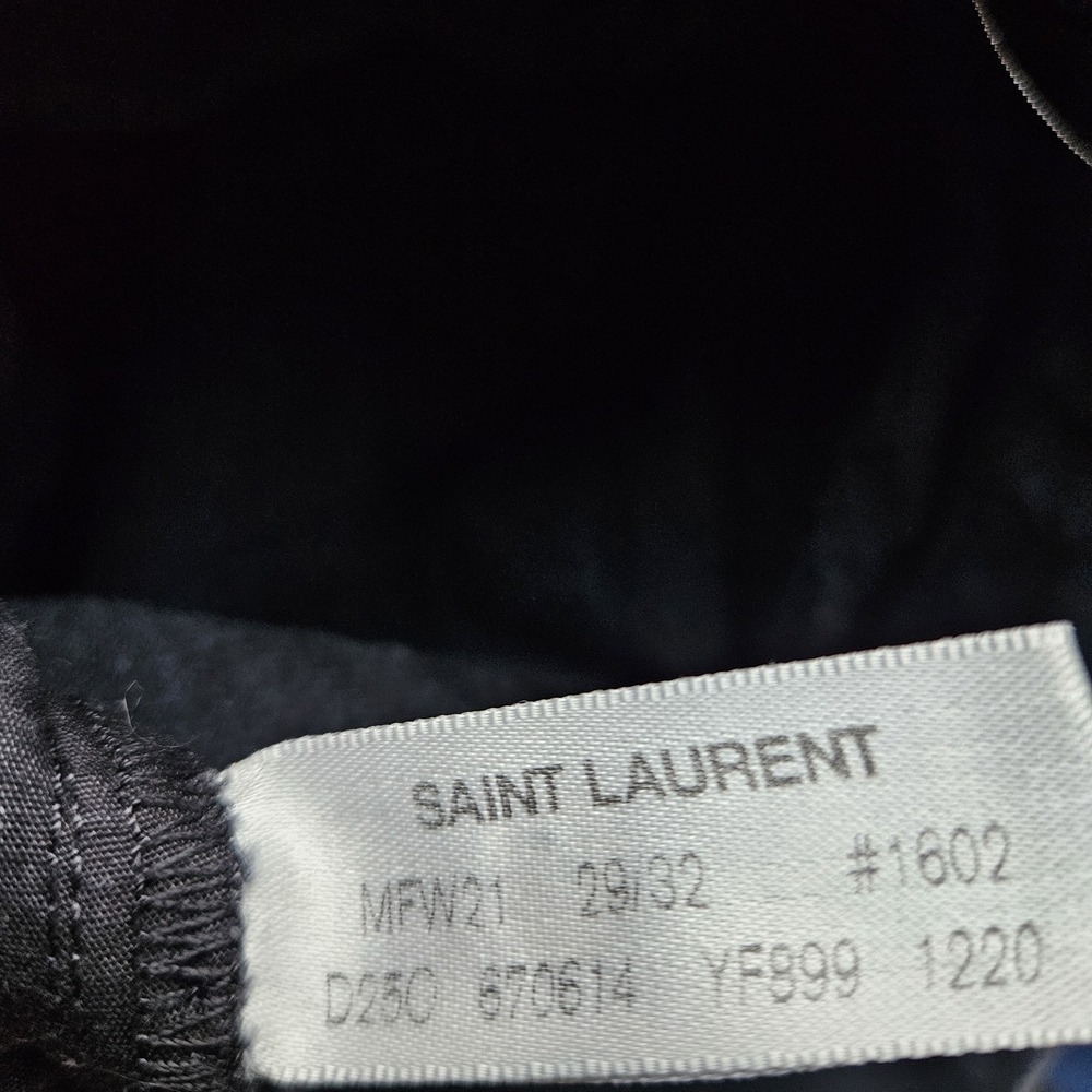 Saint Laurent Paris Men's Jeans Etienne Pant 29 Black Wash Denim Designer - Picture 9 of 9
